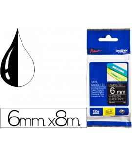 Cinta brother tze315 negro-blanco 6mm longitud 8 m