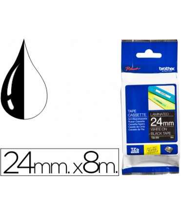 Cinta brother tze-355 negro-blanco 24mm longitud 8mt