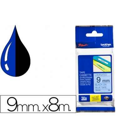 Cinta brother tze-521 azul-negro 9mm longitud 8mt