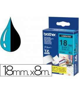 Cinta brother tze541 azul-negro 18mm longitud 8 m