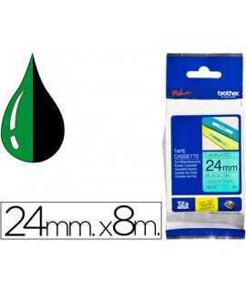 Cinta brother tze751 verde-negro 24mm longitud 8 m