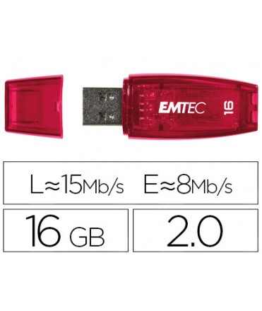 Memoria usb emtec flash c410 16 gb 2.0 rojo
