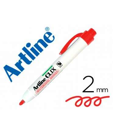 Rotulador artline clix pizarra ek-573a rojo punta retractil redonda 2 mm