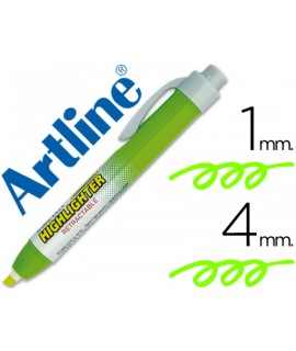 Rotulador artline clix fluorescente ek-63 verde punta biselada 4 mm
