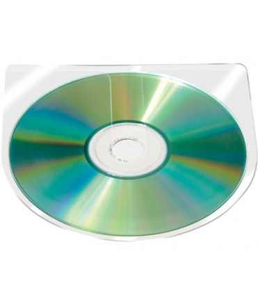 Funda autoadhesiva para cd q-connect sin solapa pack de 10 unidades