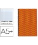 Cuaderno espiral liderpapel cuarto multilider tapa forrada 80h 80 gr cuadro 4mm con margen naranja