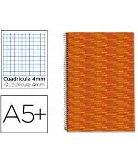 Spiral notebook liderpapel multi-leader room lined cover 80h 80 gr 4mm frame with orange margin