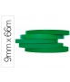 Cinta adhesiva q-connect 66 mt x 9 mm verde para cerrar bolsas