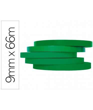 Cinta adhesiva q-connect 66 m x 9 mm verde para cerrar bolsas