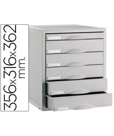 File table drawers 8206c 356x316x362 mm 6 drawers grey