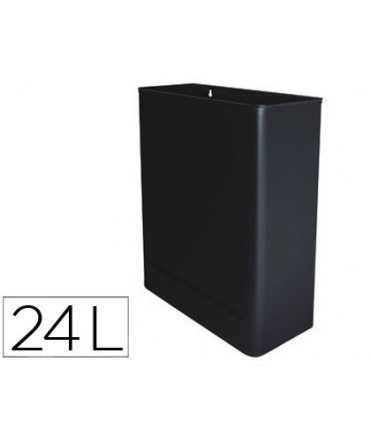 Papelera metalica de pared 24 litros 46x35x15 cm negro