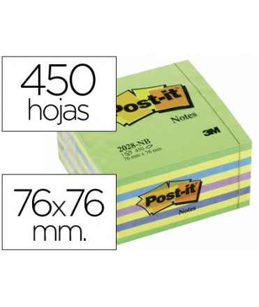 Sticky notepad remove and put post-it 76x76 mm blue and green cube 450 sheets