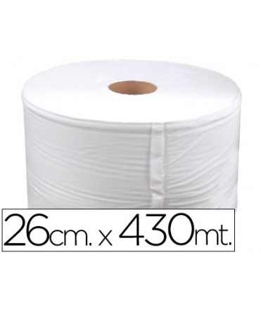 Papel secamanos industrial 260 mm de ancho x 400 m aprox diametro 33,5 cm para el dispensador 46826