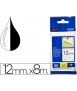 Cinta brother tzes231 blanco-negro 12mm longitud 8 msuper adhesiva