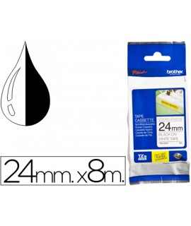 Cinta brother tzes251 blanco-negro 24mm longitud 8 m superadhesiva