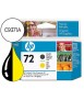 Ink-jet hp 72 cabezal negro mate y amarillo designjet t610/1100