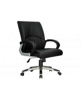 Steering chair q-connect with medium backrest adjustable height 900+85mm height 500mm wide and 500mm prof black color