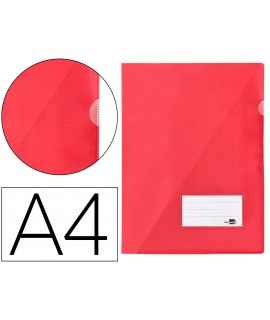 Carpeta liderpapel dossier a4 uñero con tarjetero y solapa interior color rojo