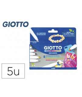 Rotulador giotto decor metal caja de 5 unidades colores surtidos