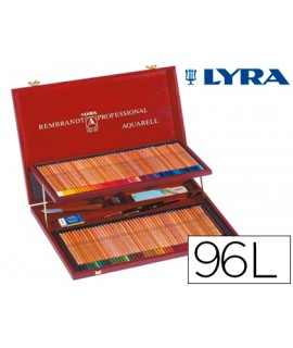 Lapices de colores lyra rembrandt acuarelables 96 colores estuche madera+lapiz negro+cuchilla+tabla