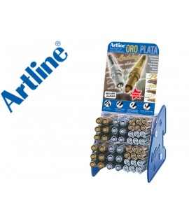 Rotulador artline marcador permanente tinta metalica gama oro y plata ek-900-999 expositor de 48 unidades