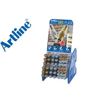 Rotulador artline marcador permanente tinta metalica gama oro y plata ek-900-999 expositor de 48 unidades