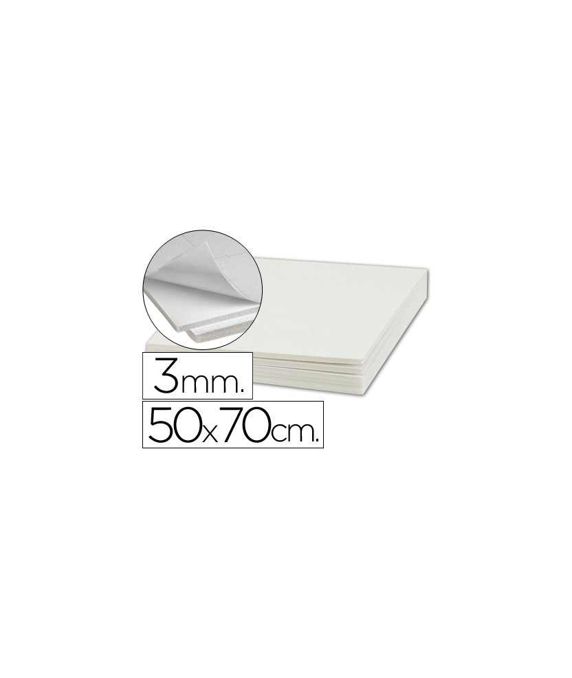 CARTON PLUMA LIDERPAPEL BLANCO ADHESIVO 1 CARA 50X70 CM ESPESOR 3 MM