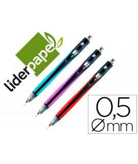 0.5 mm liderpapel mechanical pencil with retractable tip and rubber clamping assorted colors