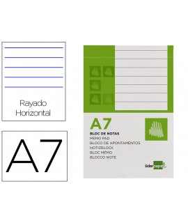 Notepad liderpapel horizontal a7 80 sheets 60g/m2 perforated