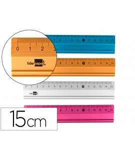 Regla liderpapel 15 cm aluminio colores surtidos