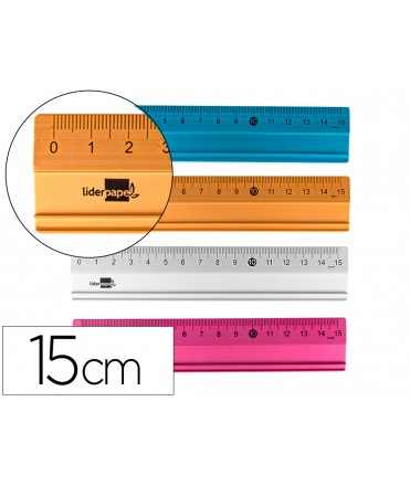 Regla liderpapel 15 cm aluminio colores surtidos