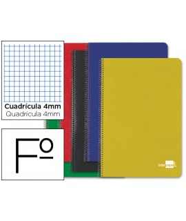 Cuaderno espiral liderpapel a4 tapa dura 80h 75 gr cuadro 4mm con margen surtidos