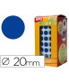 Gomets autoadhesivos circulares 20mm azul rollo de 1770 unidades