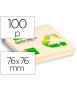 Bloc de notas adhesivas quita y pon q-connect 76x76 mm papel reciclado amarillo