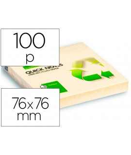 Remove and put q-connect sticky notepad 76x76 mm yellow recycled paper