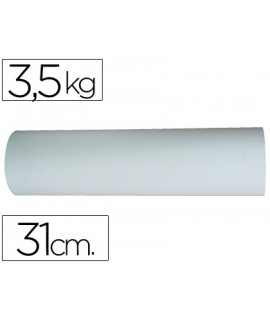 Papel kraft blanco bobina ancho 31cm longitud 250mt gramaje 50gr peso 3,5kg