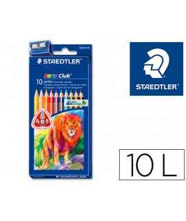 Colored pencils staedtler noris club triangular jumbo box of 10 colors + pencil sharpener
