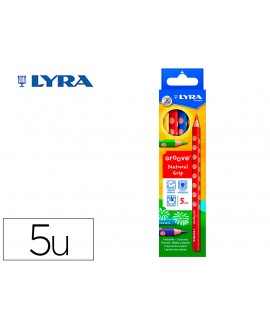 Colored pencils lyra groove triangular leads 4.25 mm box of 5 units assorted colors