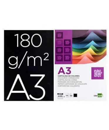 Cardboard liderpapel a3 180g/m2 black pack of 100 sheets