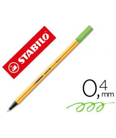 Rotulador stabilo punta de fib ra point 88 verde hielo punta fina 0,4mm