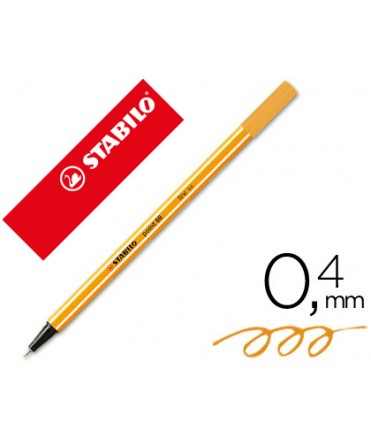 Rotulador stabilo punta de fib ra point 88 albaricoque punta fina 0,4mm