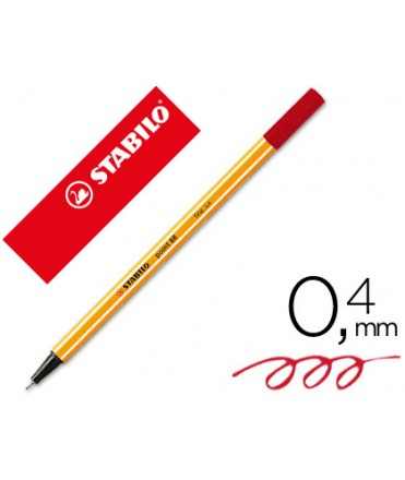 Rotulador stabilo punta de fib ra point 88 carmin punta fina 0,4mm