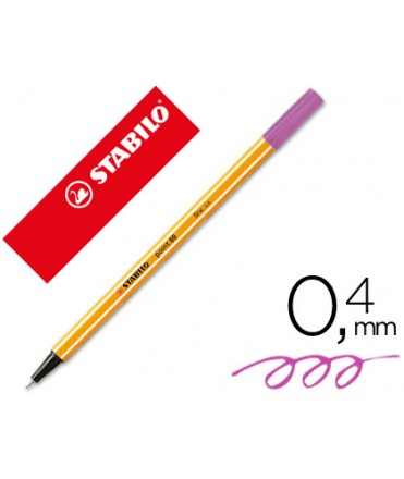 Rotulador stabilo punta de fib ra point 88 lila claro punta fina 0,4mm