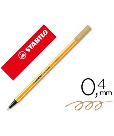 Rotulador stabilo punta de fib ra point 88 ocre oscuro punta fina 0,4mm