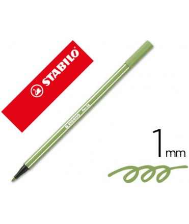 Rotulador stabilo acuarelable pen 68 verde hoja punta gruesa 1mm