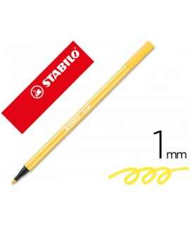 Rotulador stabilo acuarelable pen 68 amarillo punta gruesa 1mm