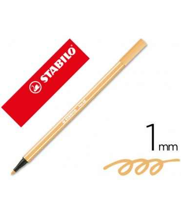 Rotulador stabilo acuarelable pen 68 ocre oscuro punta gruesa 1mm