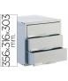 Fichero cajones de sobremesa archisystem 356x316x303 mm 3 cajones color gris
