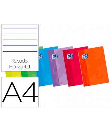 Libreta escolar oxford din a4 48 hojas rayado horizontal colores surtidos