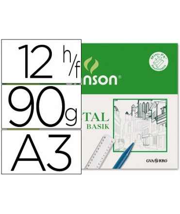 Papel vegetal guarro din a3 90 g minipack de 12 hojas